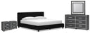 Zuraleus - Upholstered Bedroom Set #black #5pc.bed,dresser,mirror,2nightstands #king
