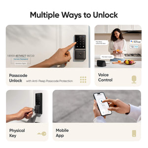Smart Lock C210 WiFi Replacement Deadbolt Unlock with eufy App, Keypad, Smart Devices - Black