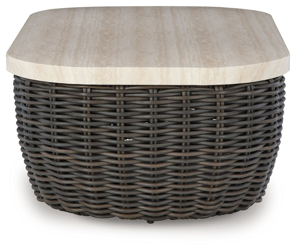 Kimora - Rectangular Cocktail Table - Beige / Dark Brown