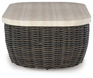 Kimora - Mesa de centro rectangular - Beige / Marrón oscuro