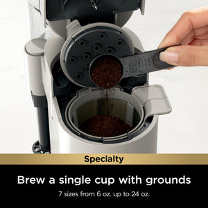 Ninja - Pods & Grounds Specialty Single-Serve Iced Coffee Maker, K-Cup Pod Compatible with Foldaway Milk Frother - Stone