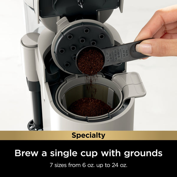 Ninja - Pods & Grounds Specialty Single-Serve Iced Coffee Maker, K-Cup Pod Compatible with Foldaway Milk Frother - Stone