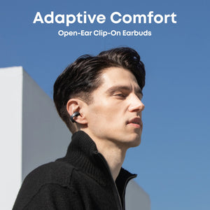 Soundcore - by Anker AeroClip Open-Ear Clip-On Earbud Headphones - Black