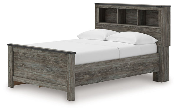 Frandern - Bookcase Panel Bed #2drawers