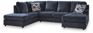 Albar Place - 2 Pc. - 2-Piece Sectional With Raf Sofa Chaise, Ottoman - Cobalt