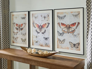 Jossletts - Set de Arte Mural (Juego de 3) - Naranja / Negro / Marfil