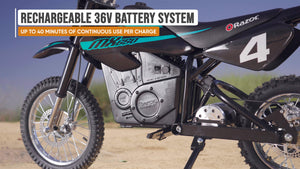 Razor - MX650 Dirt Rocket Off-Road Motocross Electric Ride-On Bike w/ 10 miles Max Operating Range and 17 mph Max Speed - Black/Teal