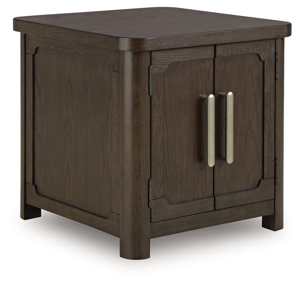 Breckington - Mesa auxiliar rectangular de 2 puertas - Marrón oscuro