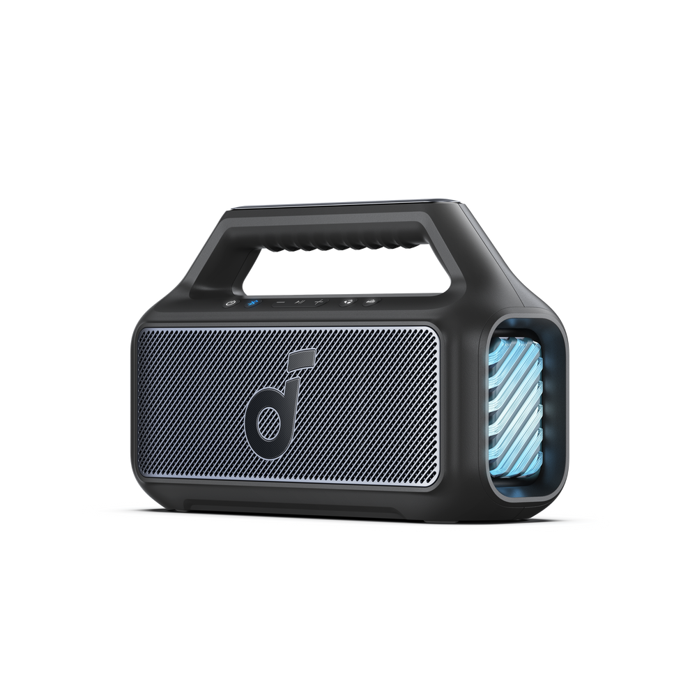 Soundcore - by Anker Boom 2 IPX7 Waterproof Floatable 80W Bluetooth Speaker with Subwoofer, BassUp 2.0, & Custom RGB Light Effects - Black