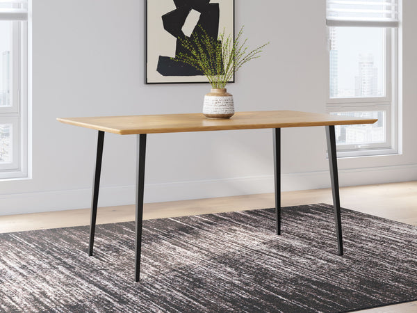 Gretlynn - Mesa de comedor rectangular - Negro / Natural