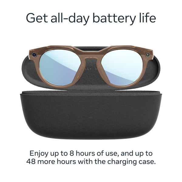 Oakley Meta - HSTN glasses - with Meta AI, Audio, Photo, Video Compatibility - Prizm Deep Water Polarized Lenses - Brown Smoke
