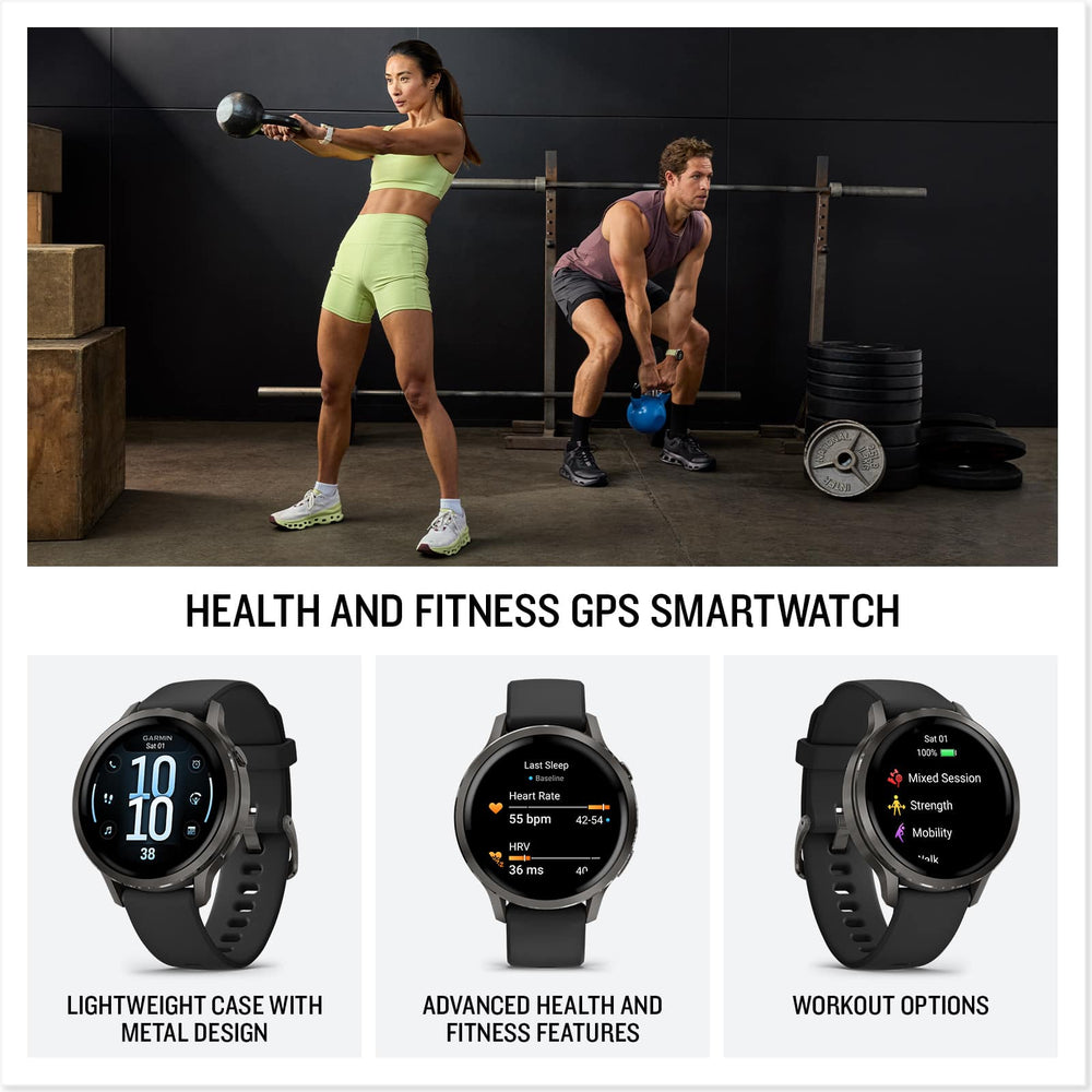 Garmin - Venu 4 GPS Smartwatch 41 mm Fiber-reinforced polymer - Slate - (2025)