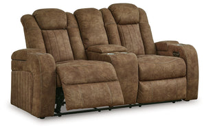 Wolfridge - Sofá biplaza reclinable eléctrico con consola/reposacabezas ajustable - Brindle