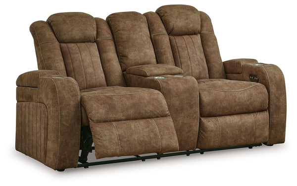 Wolfridge - Sofá biplaza reclinable eléctrico con consola/reposacabezas ajustable - Brindle