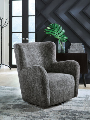 Rowenburg - Swivel Glider Accent Chair #darkgray