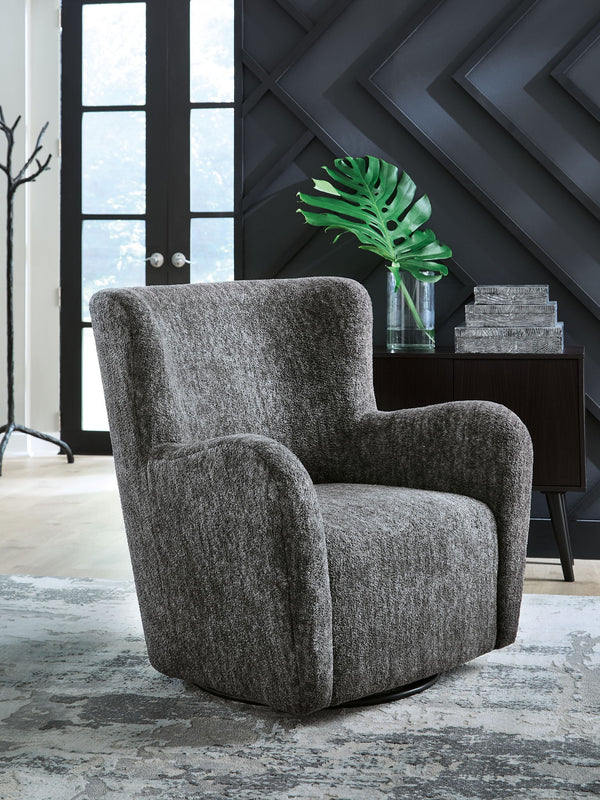Rowenburg - Swivel Glider Accent Chair #darkgray