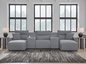 Modmax II - 5 Piece Reclining Sectional #5pc.powerrecliningsectionalwithdoublechaiseand2consoles