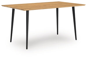 Gretlynn - Mesa de comedor rectangular - Negro / Natural