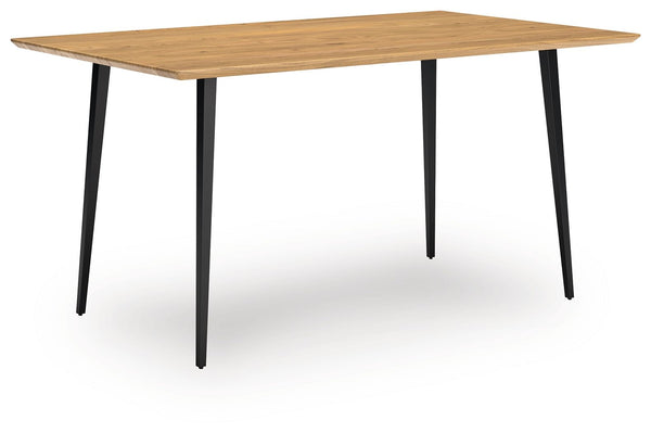 Gretlynn - Mesa de comedor rectangular - Negro / Natural