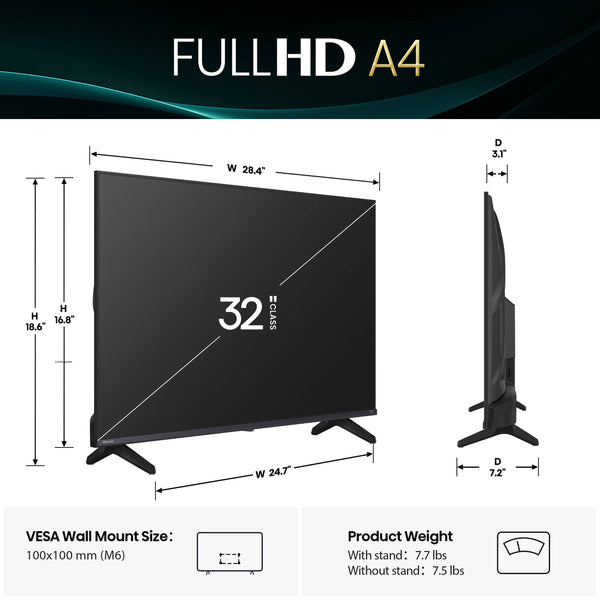 Hisense - 32" Class A4 Series LED Full HD 1080P Smart Fire TV (2025)