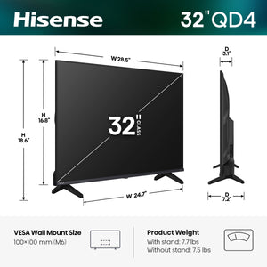Hisense - 32" Class QD4 Hi-QLED Series HD 720P LED Smart Roku TV (2026)