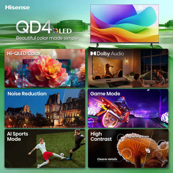 Hisense - 32" Class QD4 Hi-QLED Series HD 720P LED Smart Roku TV (2026)