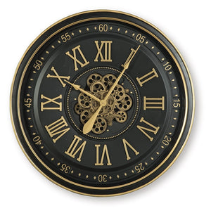 Dairton - Reloj de pared - Acabado negro/dorado