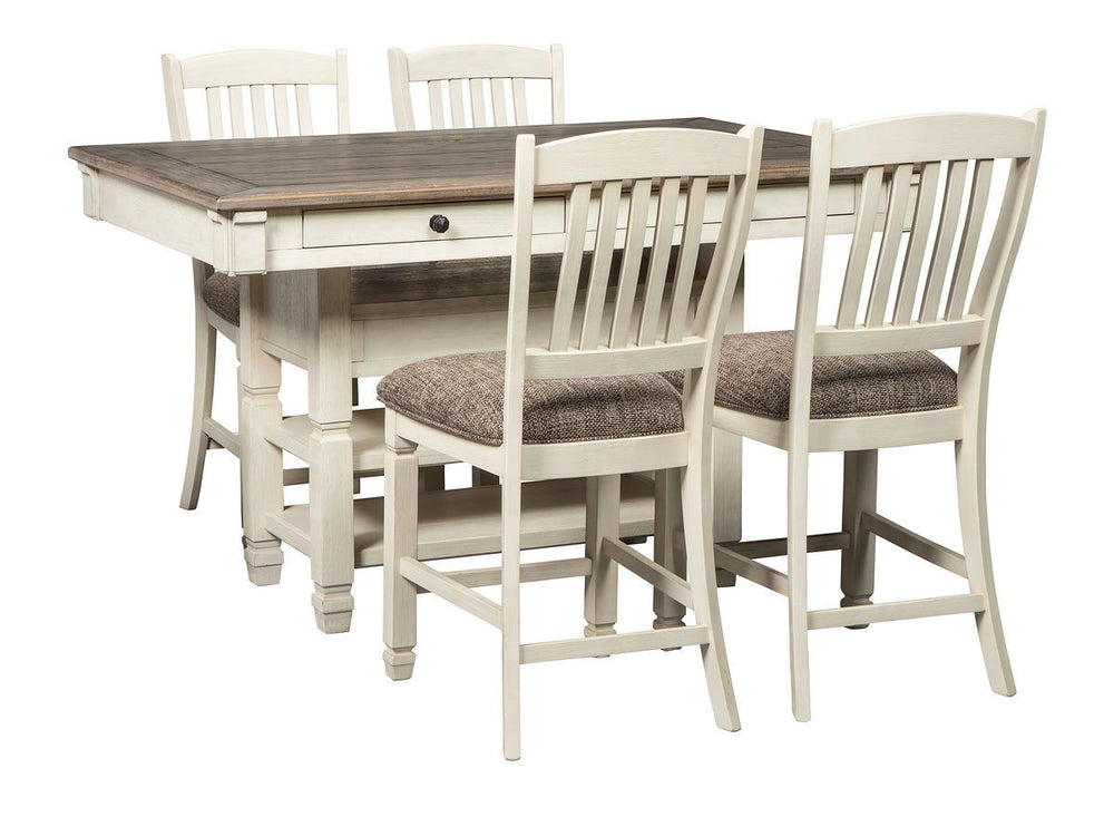 Bolanburg - Rectangular Counter Table Set #5pc.table,4barstools