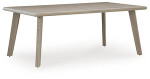 Cliff Trails - Mesa de comedor rectangular con opción de sombrilla - Beige