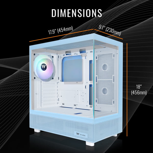 Thermaltake - LCGS View i1458H-270 Gaming Desktop Intel Core i5-14400F 2025 - 16GB DDR5 Intel Arc B580, 1TB NVMe M.2 - Light Blue