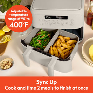 Bella - 4-qt. TriZone Air Fryer - Oatmilk