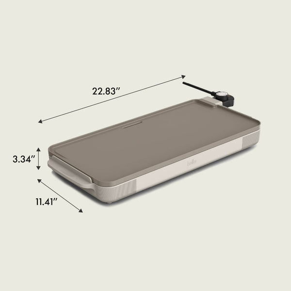 Bella - 10" x 20" Ceramic Electric Griddle - Oatmilk