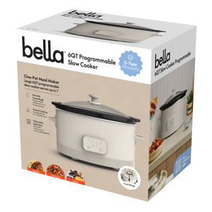 Bella - 6-qt. Programmable Slow Cooker - Oatmilk