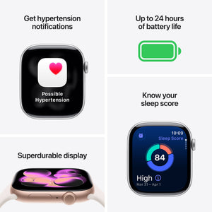 Apple Watch Series 11 (GPS) 42mm Silver Aluminum Case with Purple Fog Sport Band - S/M - Silver - (2025)