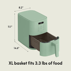 Bella - Fits-anywhere Kitchenware: 4-qt. Slim Air Fryer - Seaglass
