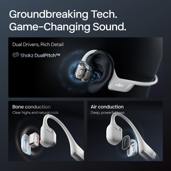 Shokz - OpenRun Pro 2 Wireless Bone Conduction Open-Ear Bluetooth Sports Headphones - Silver