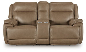 Glencroft - Sofá biplaza reclinable eléctrico con consola/reposacabezas ajustable - Sahara
