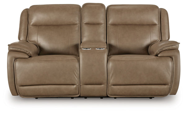 Glencroft - Sofá biplaza reclinable eléctrico con consola/reposacabezas ajustable - Sahara
