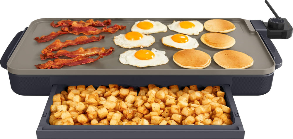Bella - 10" x 20" Electric Griddle with Warming Tray - Slate