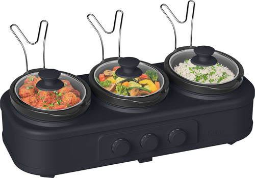 Bella - SAVOR Triple 1.5-qt. Slow Cooker - Slate