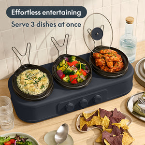 Bella - SAVOR Triple 1.5-qt. Slow Cooker - Slate