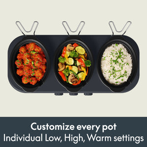 Bella - SAVOR Triple 1.5-qt. Slow Cooker - Slate