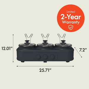 Bella - SAVOR Triple 1.5-qt. Slow Cooker - Slate