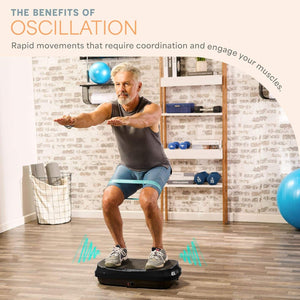 LifePro - Waver Mini Vibration Plate Exercise Machine – Portable Full Body Vibration Platform - Black
