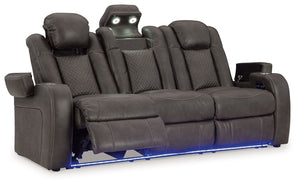 Fyne-dyme - Power Reclining Sofa With Adj Headrest #darkgray