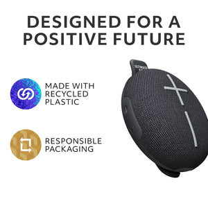 Ultimate Ears - MINIROLL Ultra-Portable Waterproof Bluetooth Speaker with 131 ft Range - Gentle Black