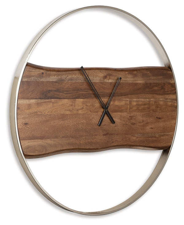 Panchali - Reloj de Pared - Acabado Marrón / Plateado