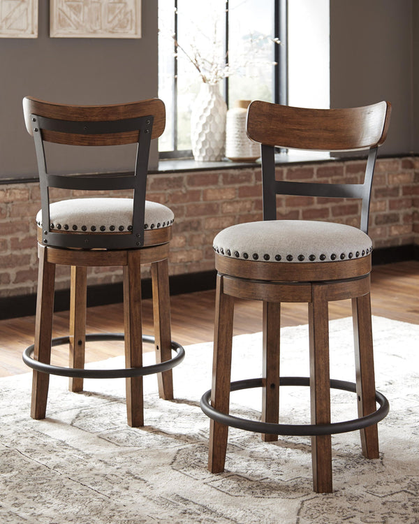 Valebeck - Full Back Swivel Stool #darkbrown