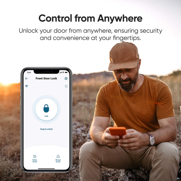 Smart Lock C210 WiFi Replacement Deadbolt Unlock with eufy App, Keypad, Smart Devices - Black