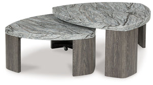 Surmour - Mesa de cóctel apilable - Gris / Marrón
